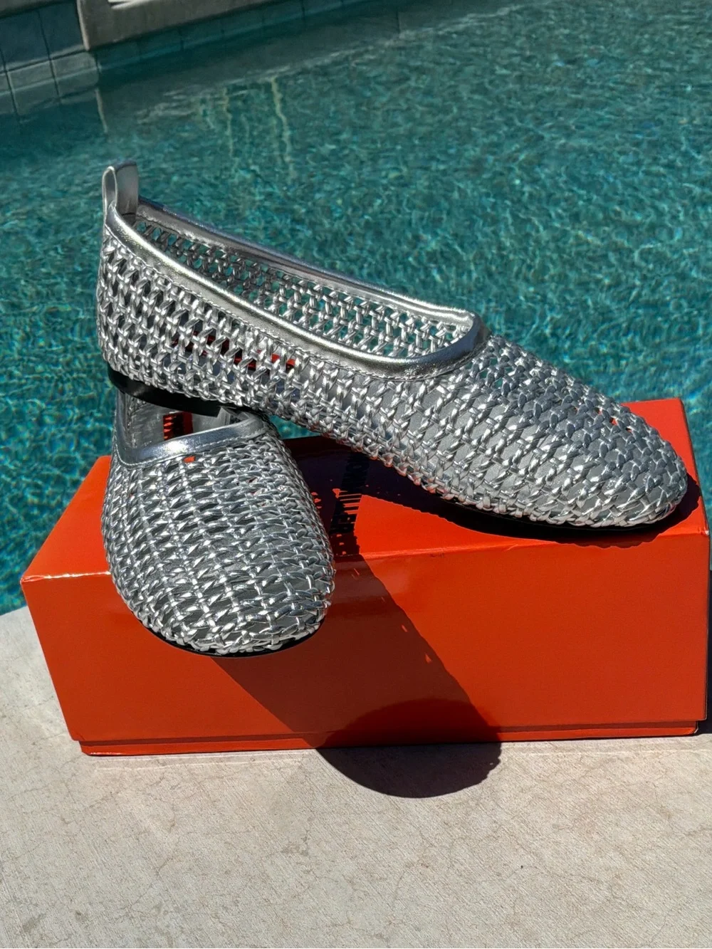 Simon Miller Chrome Woven Riad Ballerina Flats Size 40